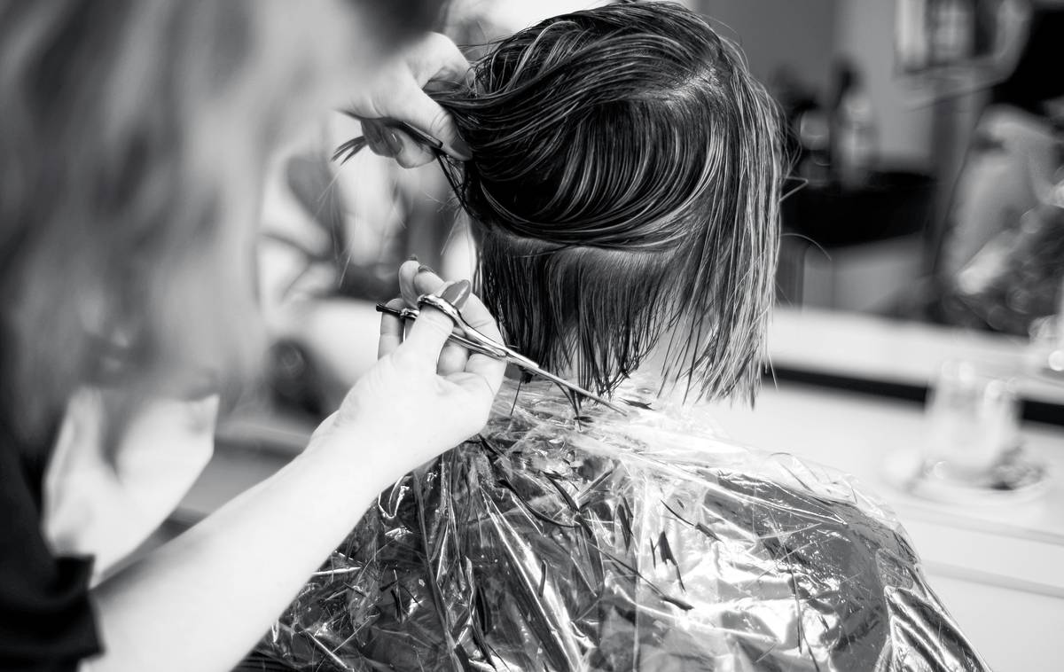 Before and after hair highlight salon transformation showing natural-looking dimension